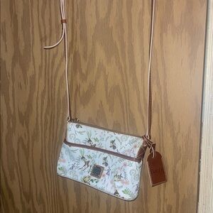 Dooney & Bourke White and Brown BAMBI Crossbody Bag
